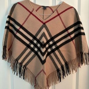 Burberry London Novacheck Fringed Poncho.